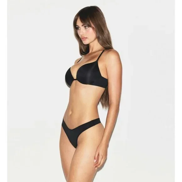 SKIMS Ultimate Deep V Push-Up Bra Onyx Size 34DDD NWT